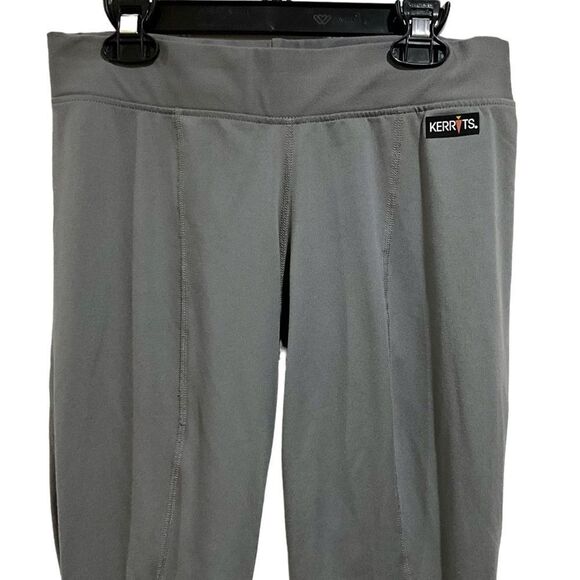 KERRITS Riding Breeches Pants Gray Leather Knee Patch Size Medium - Picture 2 of 13